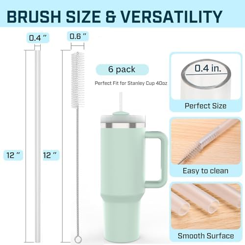 6 Pack Stanley Straws for 40 oz Tumbler - Image 2