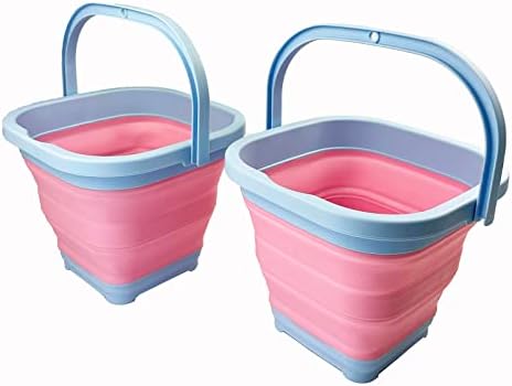 SAMMART Collapsible Rectangular Cleaning Bucket 5L- Foldable Camping Beach Sand by SAMMART