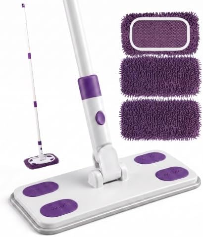 Sweeper Mop System with 3 Reusable Microfiber Mop Pads by ZHAYAO