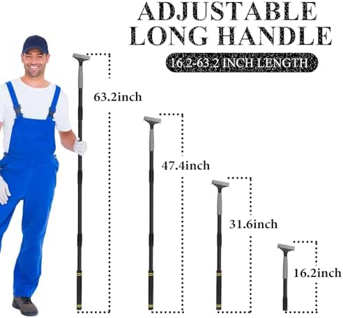 Floor Scraper Long Handle Heavy Duty, 31-61“ Long Handle Blade Scraper Tool - Image 2