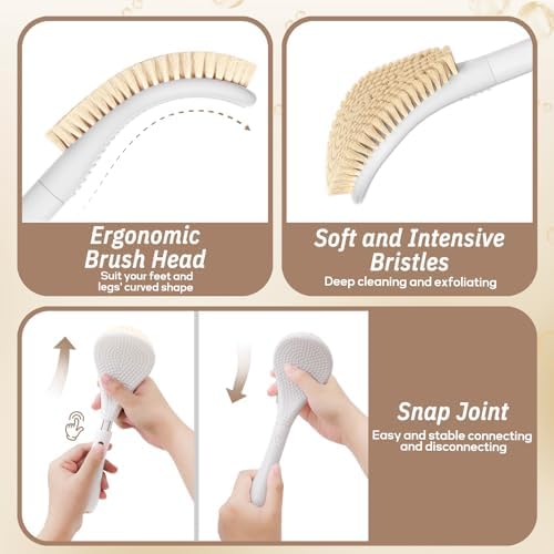 New Foot Brush & Back Scrubber Set 2PCS, 10.2''- 27.5'' Adjustable Foot Scrubber - Image 5