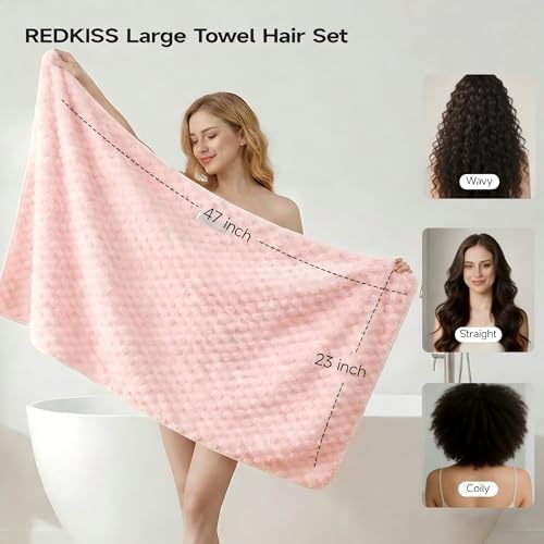 REDKISS 5 Pack Extra Large Hair Towels - Image 2