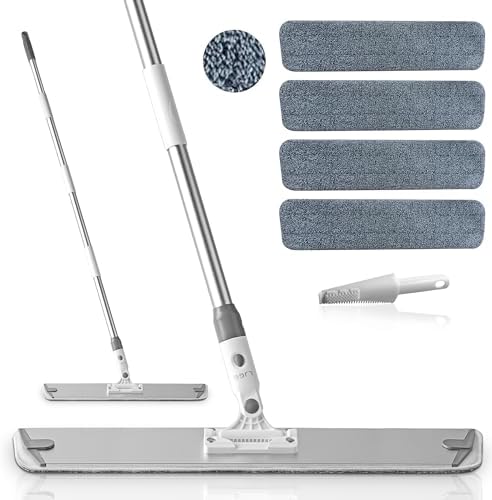 Flat Microfiber Mop for Floor Cleaning, 23.6 Inch Extra-Wide Aluminum Base Mop by LJGG