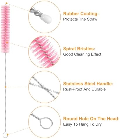 uxcell 10Pcs Drinking Straw Cleaning Brushes, Sippy Cup, Bottle and Tube - Image 3