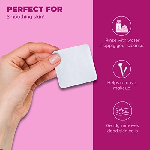 Jacent Mini Exfoliating Sponges: Square Facial Cleansing and Makeup Removal Pads - Image 4