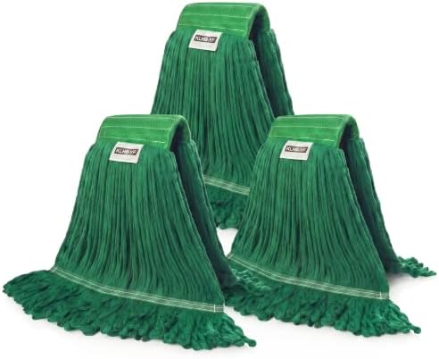 Heavy Duty Wet Industrial Cleaning Mop Head – 21 oz Green mop Head Replacement by KLHB-YF