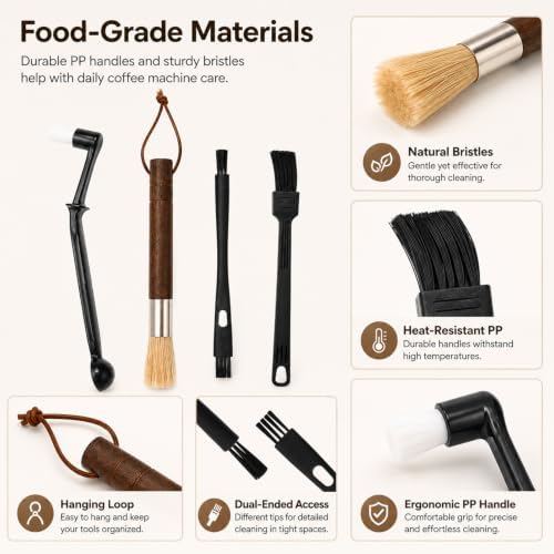4 Pack Coffee Grinder Cleaning Brush, Professional Espresso Machine Cleaning - Image 3