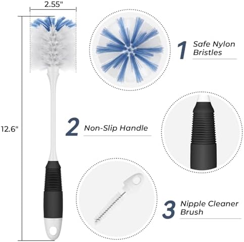 Amazer Bottle Brush Cleaner, Long Flexible Handle Bottle Brush Scrub - Image 2