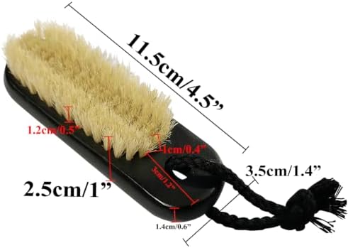 Wooden Nail Brush Cleaner with 100% Natural Boar Bristles Black - Image 2