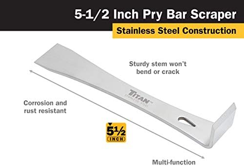 Titan Tools 11505 5-1/2-Inch Stainless Steel Pry Bar Scraper - Image 2