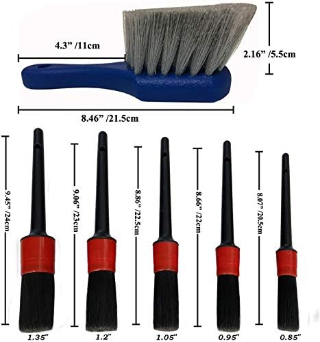 Car Wash Brush with Long Handle, Car Detailing Kit, Wheel Brush 7 Packs - Image 3