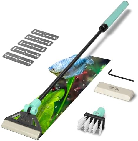 UPETTOOLSAlgae Scraper for Glass Aquariums, 2 in 1 Adjustable Algae Scraper by UPETTOOLS
