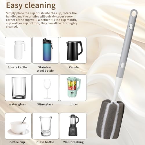 Sponge Bottle Brush Adjustable Long Handle Up to 14.5” 2-Pack - Image 3
