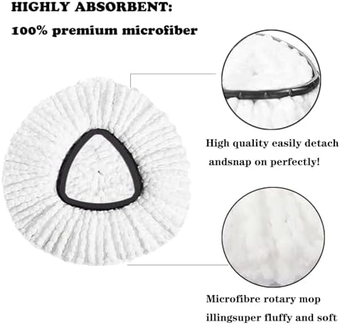 4 Pack Mop Replacement Heads for O-Ceda Mop Replace Head Spin Mop Heads - Image 3