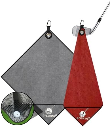 Magnetic Golf Towel with Upgraded Cleaning Pocket & Clip 20" x 20" by BoostYourOutdoorSportsGame