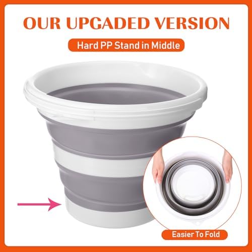 Pickmesh 4 Pack Collapsible Plastic Bucket, 2.6 Gallon - Image 4