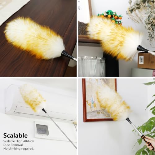 Lambswool Extendable Cleaning Duster 26-64 Inch, Anti-Static Wall Duster Cleaner - Image 6