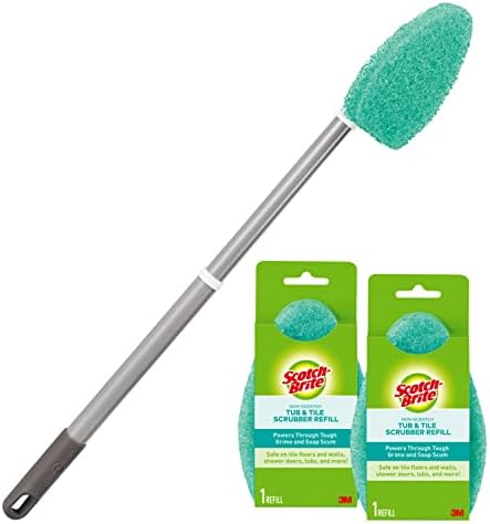 Scotch-Brite Extendable Tub & Tile Scrubber Kit, 1 Handle & 3 Scrubbers by Scotch-Brite