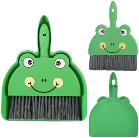1 Set Small Broom Brush & Dustpan Set Table Cleaning Tools Frog - Image 7