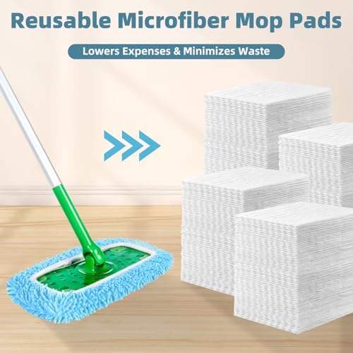 Reusable Mop Pads Fit Swiffer Sweeper Mop, Thicken Chenille Sweeping Cloths - Image 7
