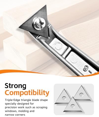 Paint Scraper Blade 1" Triple-Edge Triangle Carbide - Image 4