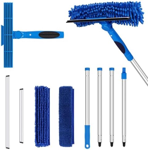 67" Squeegee Window Cleaner, 2 in 1 Professional Window Cleaning Tool Kit by TIMIVO