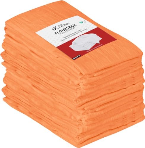 Utopia Kitchen Orange Flour Sack Towels 100% Cotton by UTOPIAKITCHEN
