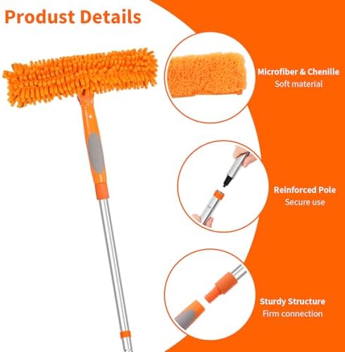 152'' Window Cleaning Kit, 2 in 1 Window Squeegee - Image 6