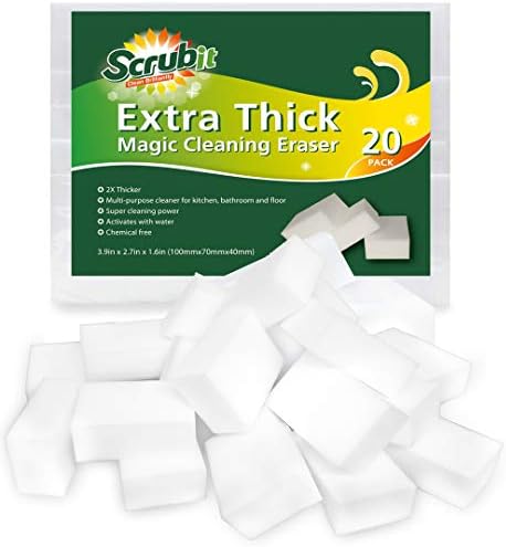 Extra Thick Magic Sponge Eraser by SCRUBIT- Kitchen, Floor and Wall Cleaner by SCRUBIT
