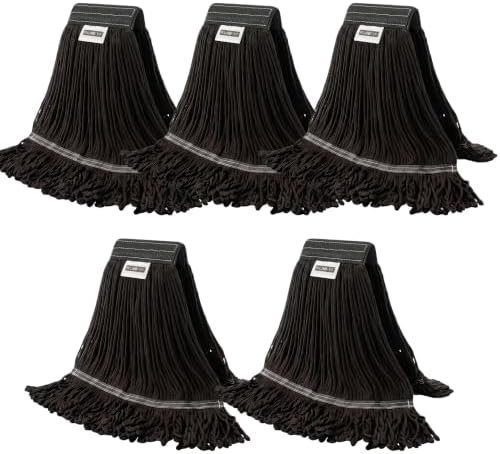 Heavy Duty Wet Industrial Cleaning Mop Head – 21 oz Black mop Head Replacement by KLHB-YF