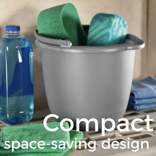 10-Quart Plastic Bucket with Rotating Handle and Pour Spout - Image 4