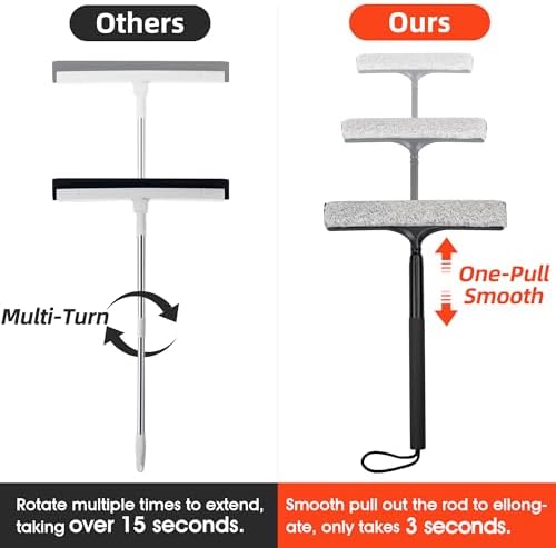 16-59" Telescopic 2-in-1 Window & Shower Squeegee - Image 3