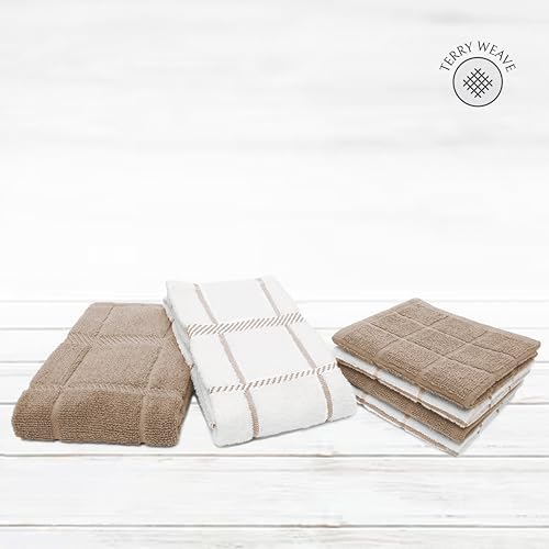 100% Cotton Terry Dish Cloth & Dish Towel, 6 Pack, Super Soft and Absorbent - Image 3
