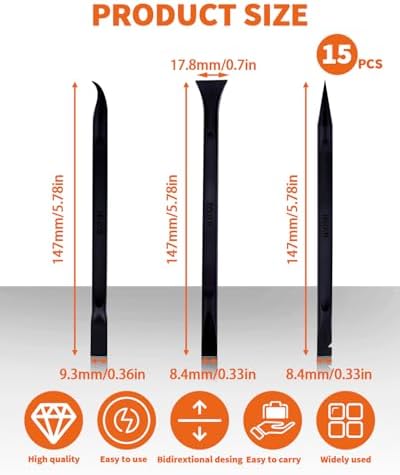 15 PCS Carbon Fiber Plastic Scrapers Tool, Non-Scratch Scraper Tool - Image 2