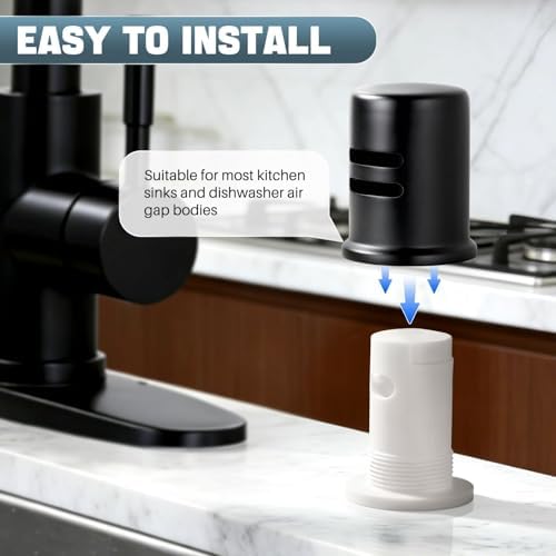 Dishwasher Air Gap Cover for Kitchen, Solid Brass Air Gap Cap - Image 6
