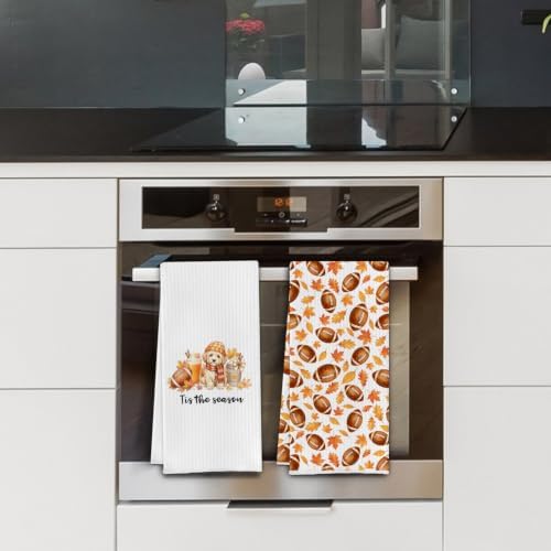 Football Cavapoo Kitchen Towels Fall Decor, 16x24inch Set of 2 - Image 5