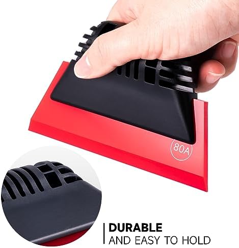 FOSHIO Red Small Squeegee Window Tint Squeegee, Non-Slip Handle Rubber PPF - Image 2