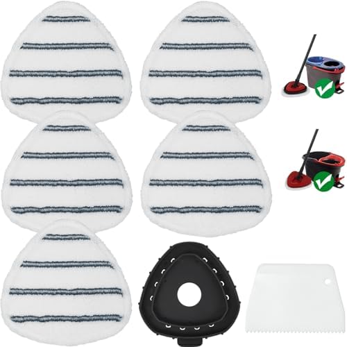 Triangule Flat Mop Replacement Pads, Spin Mop Pad Replacement, 5 Pack Mop by SUOSEC