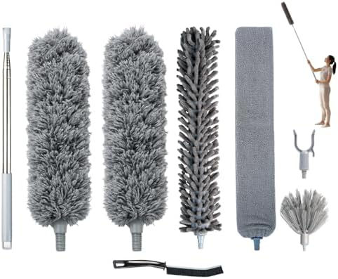 Microfiber Feather Duster with Extension Pole 100 Inches, Cleaning Brush by Unknown