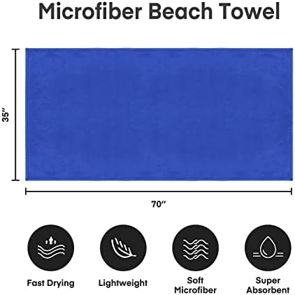 JML Microfiber Bath Sheet Towels, 2 Pack, Dark Blue - Image 2