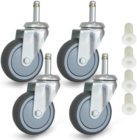MySit 3 inch Stem Caster Wheels 7/16-lnch Stem Diameter Set of 4 by MySit