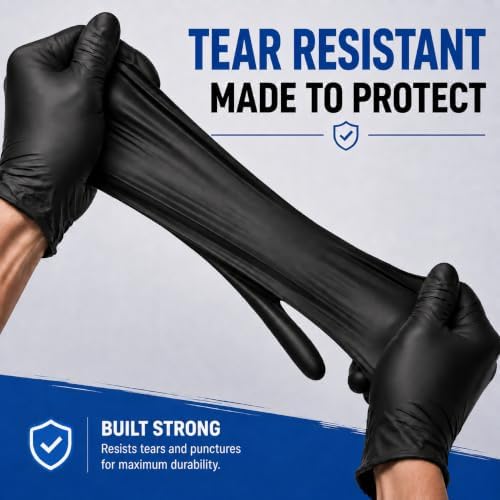 Black Nitrile Disposable Gloves, Food Grade, 5 Mil, Small 100 Count - Image 2