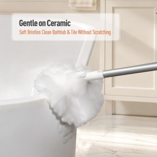 CLEANHOME Shower Scrubber with Long Handle, Soft Bristles - Image 3