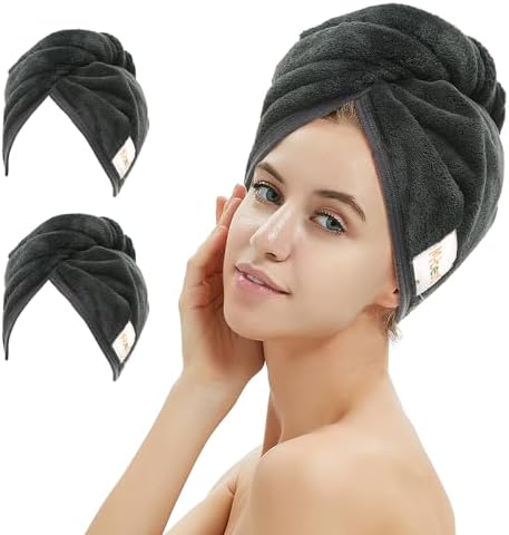 M-bestl 2 Pack Microfiber Hair Towel Wrap, Hair Drying Towel by awesomeOralcareproduct