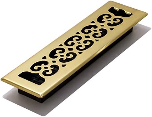 Decor Grates SPH212 Floor Register, Polished Brass Finish by DecorGrates