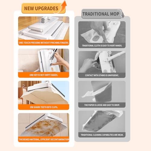 Hands-Free Mini Mop Set, Auto Clip Face Towel Clamp - Image 5