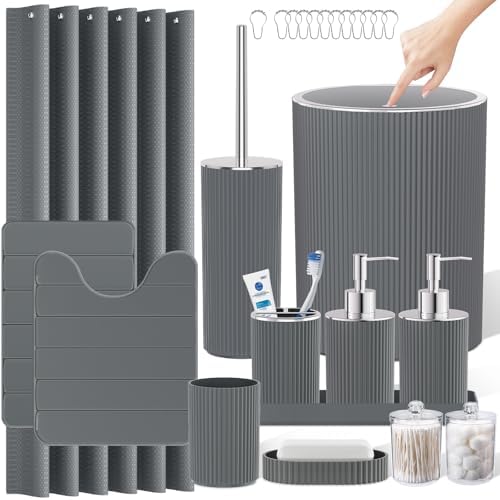 Grey Bathroom Accessories Set by LetUsMakeHomeYourFavoriteDestination