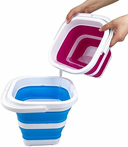 SAMMART Collapsible Rectangular Cleaning Bucket 5L- Foldable Camping Beach Sand - Image 7