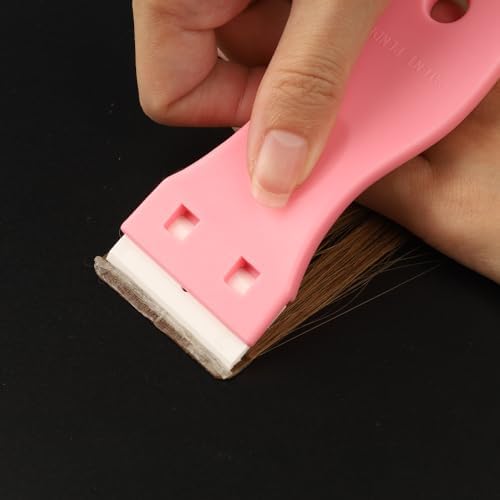 Plastic Razor Scraper with 10pcs Double Edged Plastic Blades Hair Extension Tool - Image 5