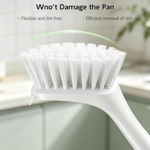 SetSail Dish Brush with Handle Suction Cup Kitchen Scrub Brush 3 Pack Black - Image 5